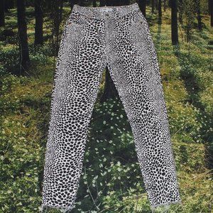 Black and white printed re/done jeans